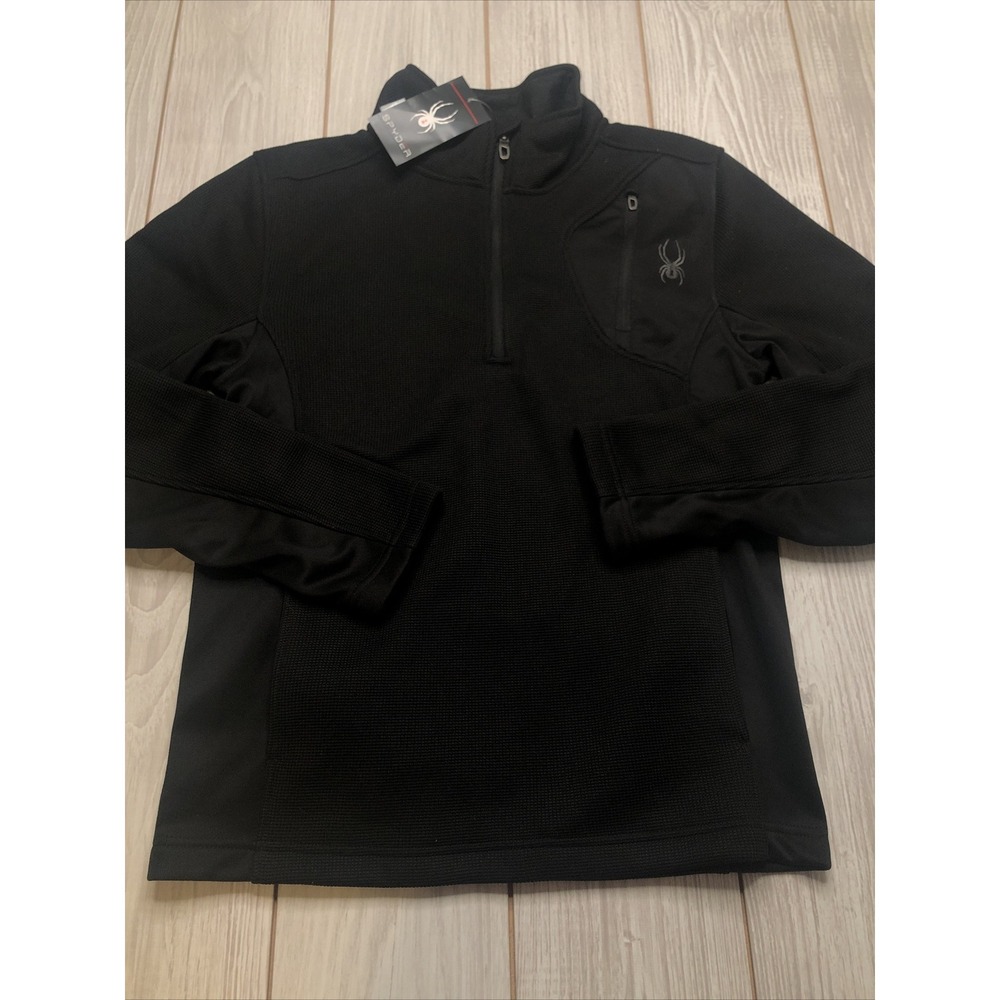 New Spyder Mens Ski 1/4 Jacket Size Small Black
